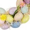 12.5" Multicolor Spring Wreath with Floral and Easter Egg Accents Seasonal Door Decor